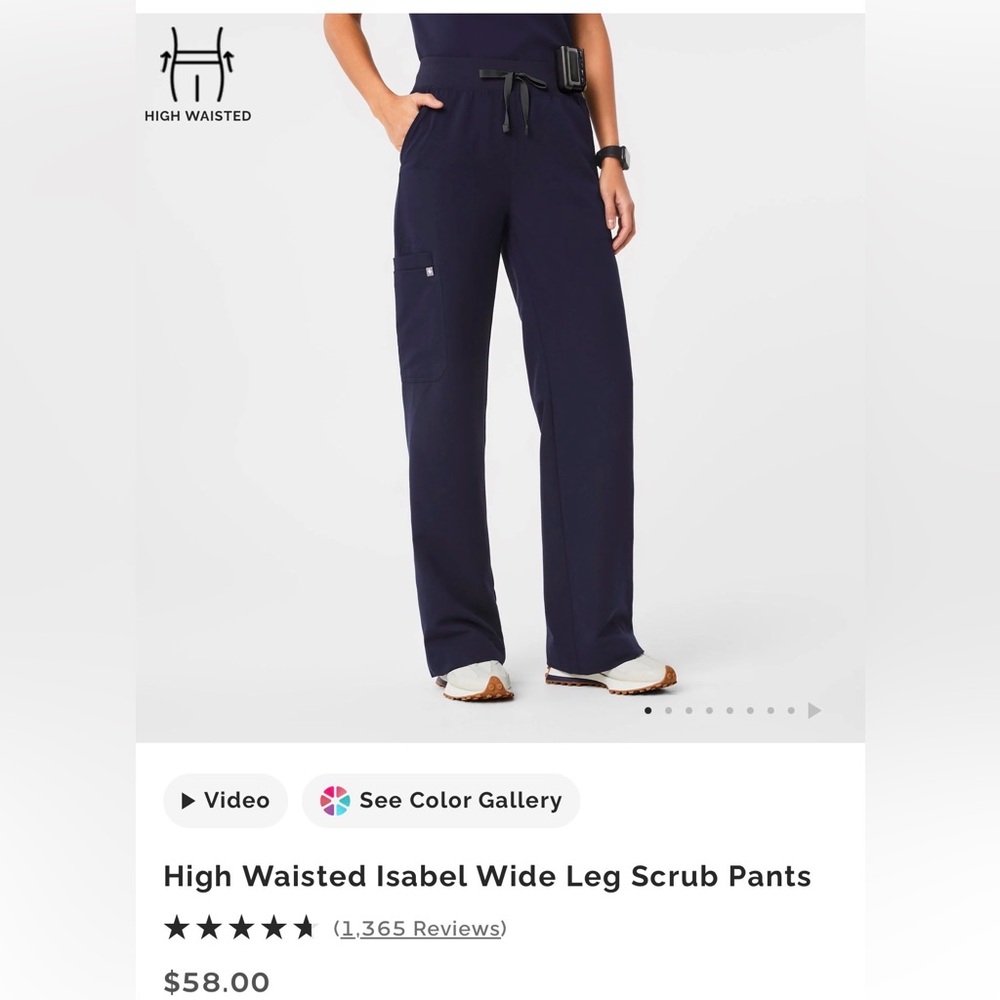 Figs Women's Navy Wide Leg Pants